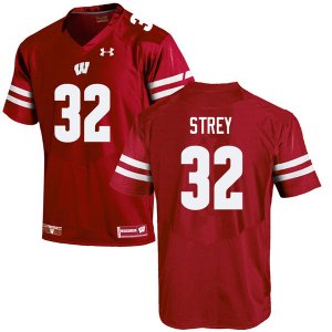 Men's Wisconsin Badgers NCAA #32 Marty Strey Red Authentic Under Armour Stitched College Football Jersey RA31L31WH